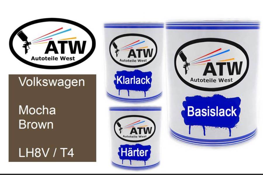 Volkswagen, Mocha Brown, LH8V / T4: 1L Lackdose + 1L Klarlack + 500ml Härter - Set, von ATW Autoteile West.